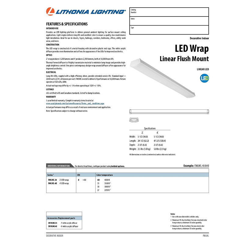 Lithonia Lighting 4' LED Shop Light & Reviews Wayfair